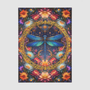 Colorful Whimsical Boho Dragonfly Decoupage Tissue Paper