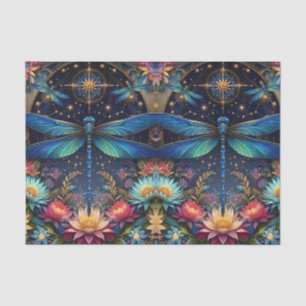 Colorful Whimsical Boho Dragonfly Decoupage Tissue Paper
