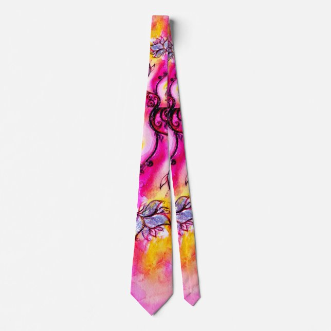 COLORFUL WHIMSICAL FLOWERS TIE (Front)