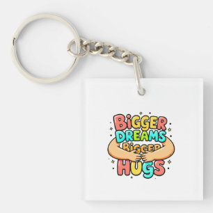 Colorful Whimsical Illustration – “BIGGER DREAMS B Key Ring