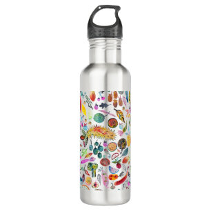 Colorful Whimsical Watercolor Fruits Veggies 710 Ml Water Bottle