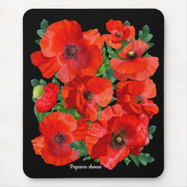Colorful Wild Red Poppies Mouse Mat (Front)