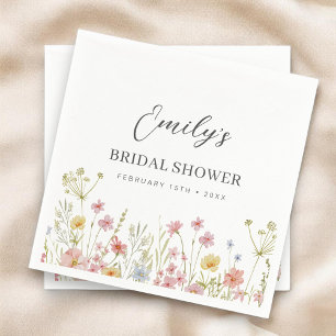 Colorful Wildflower Bridal Shower In Bloom Garden Napkin