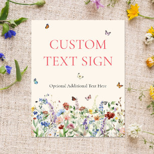 Colorful Wildflower & Butterflies Poster