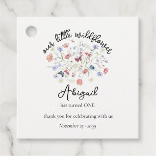 Colorful Wildflower Centerpiece 1st Birthday Party Favour Tags
