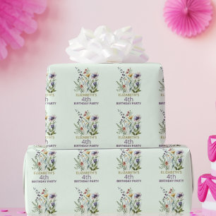 Colorful Wildflower Floral Watercolor Birthday Wrapping Paper
