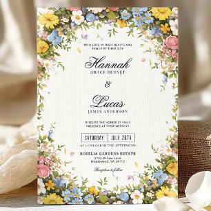 Colorful Wildflower Floral Wedding  Invitation