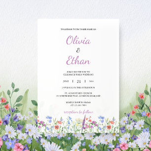 Colorful Wildflower Garden Wedding Invitation