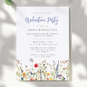 Colorful Wildflower Graduation Party Invitation