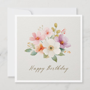 Colorful Wildflower Happy Birthday Invitation