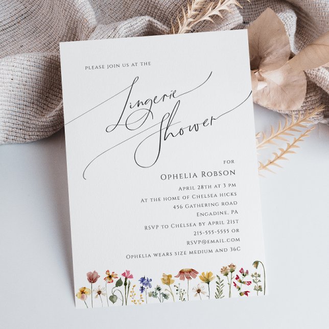 Colorful Wildflower | Lingerie Shower Invitation (Creator Uploaded)