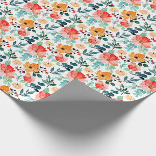 Colorful Wildflower Mixed Floral Pattern Wrapping Paper
