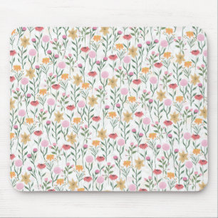 Colorful Wildflower Watercolor Design Mouse Mat