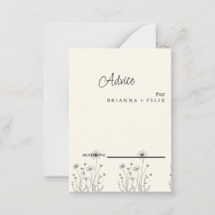 Colorful Wildflower Wedding Advice Card