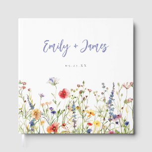 Colorful Wildflower Wedding Guest Book