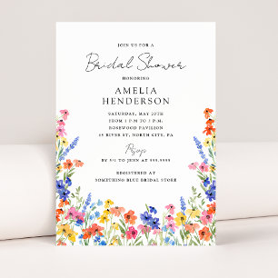 Colorful Wildflowers Bridal Shower Invitation