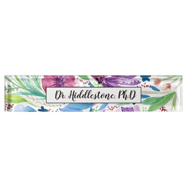 Colorful wildflowers nameplate (Front)