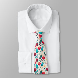 Colorful Wildflowers Pattern Tie