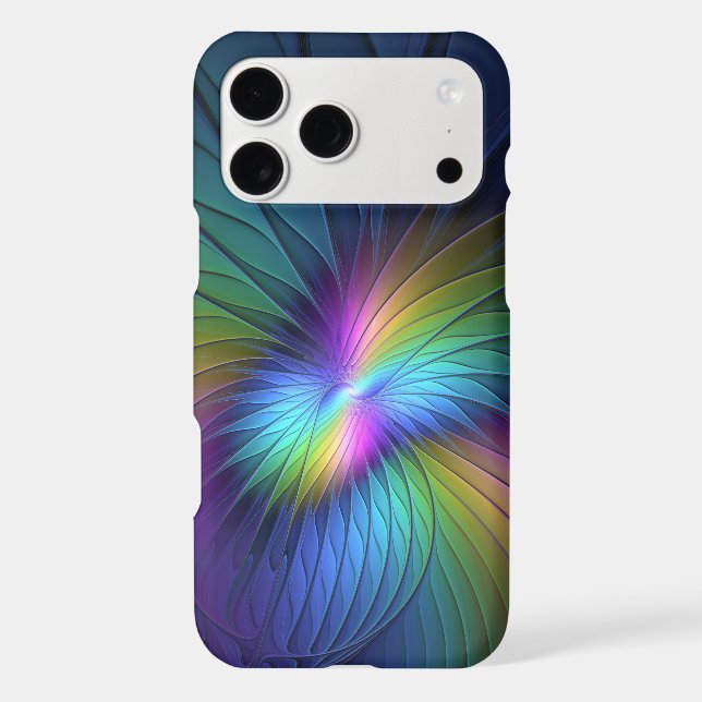 Colorful With Blue Modern Abstract Fractal Art (Back)