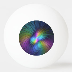 Colorful With Blue Modern Abstract Fractal Art Ping Pong Ball