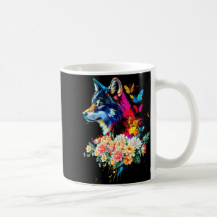 Colorful Wolf Face Cute Animals Wolves Lovers Wome Coffee Mug