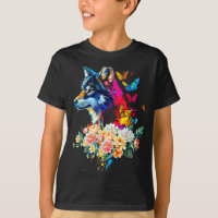 Colorful Wolf Face Cute Animals Wolves Lovers Wome
