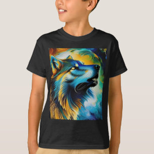 Colorful Wolf Howl T-Shirt