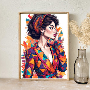 Colorful woman Art Poster