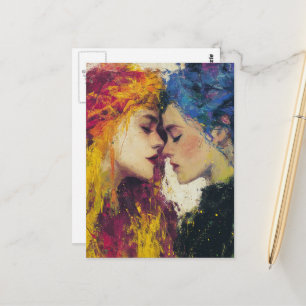Colorful Women in Love Postcard