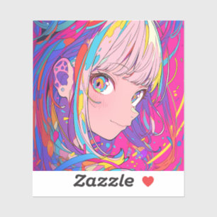 Colorful Women's Sticker Sushi Girl Sticker gene