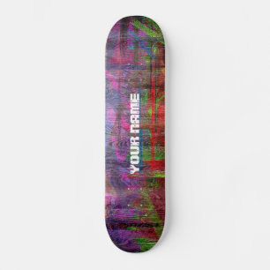 Colorful Wood Grain #2 Skateboard
