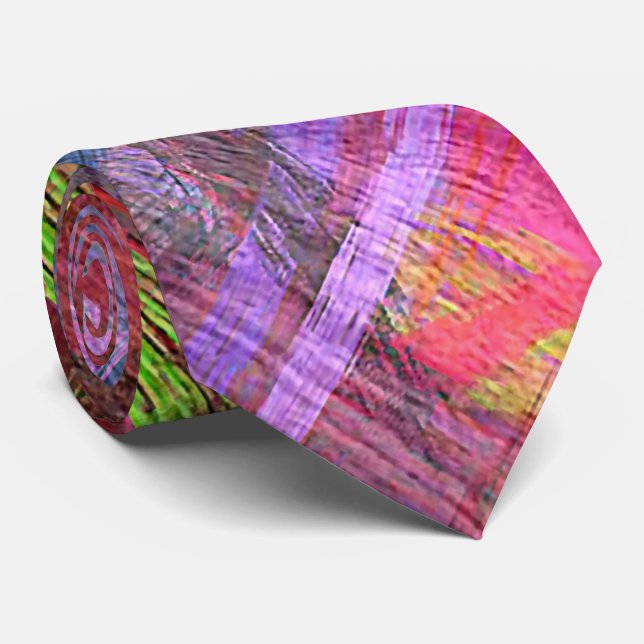 Colorful Wood Grain #8 Tie (Rolled)