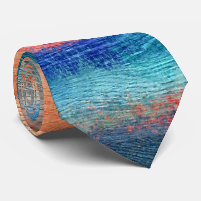 Colorful Wood Grain Tie (Rolled)