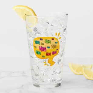 Colorful Word Mom with Thought Bubble Glass