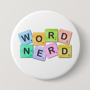 Colorful Word Nerd 7.5 Cm Round Badge