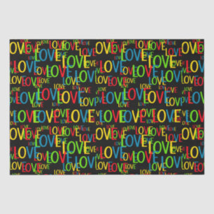Colorful Words Of Love Tissue Paper