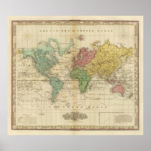 Colorful World Map Poster