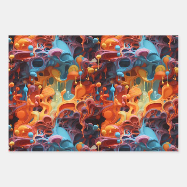 Colorful wrapping paper abstract pattern (Front)