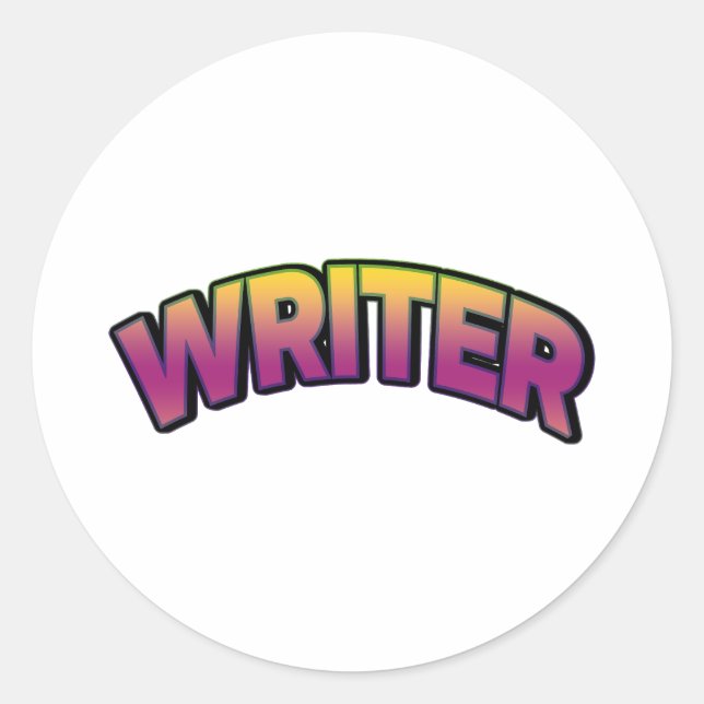 Colorful Writer Classic Round Sticker (Front)