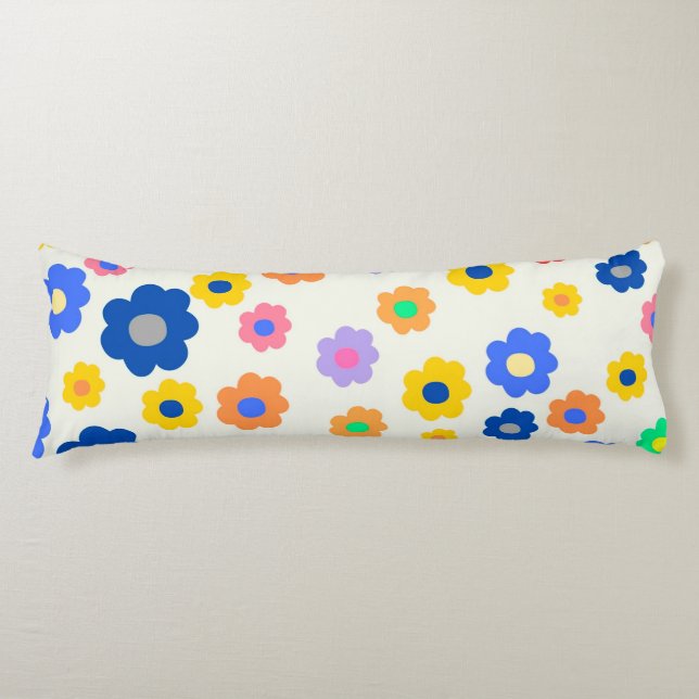 Colorful Y2K Small Flower Indie Pattern Body Cushion (Front)