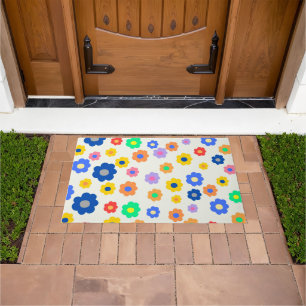 Colorful Y2K Small Flower Indie Pattern Doormat