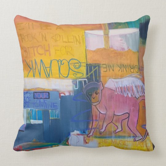 Colorful Yellow, Orange and Blue Throw Pillow Zazzle.co.uk