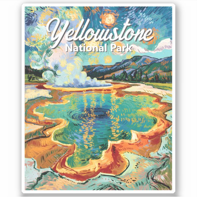 Colorful Yellowstone National Park Van Gogh Retro (Front)