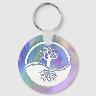 Colorful yin and yang design key ring