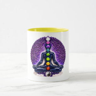 Colorful Yoga Chakra Meditation Silhouette Mug