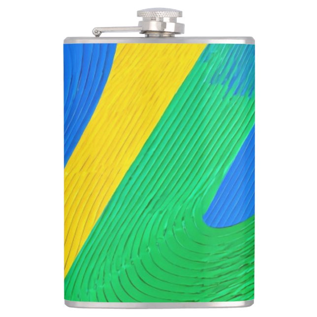 Colorful Zigzag Shapes Hip Flask (Front)