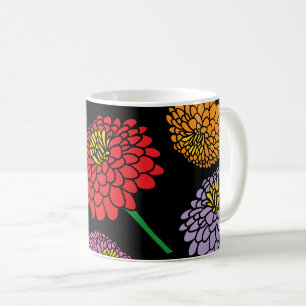 Colorful Zinnia flowers custom favorite coffee mug