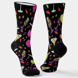 Colorful Zombie Party Chaos For Halloween Socks