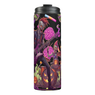 Colorful Zombie Party Chaos For Halloween Thermal Tumbler