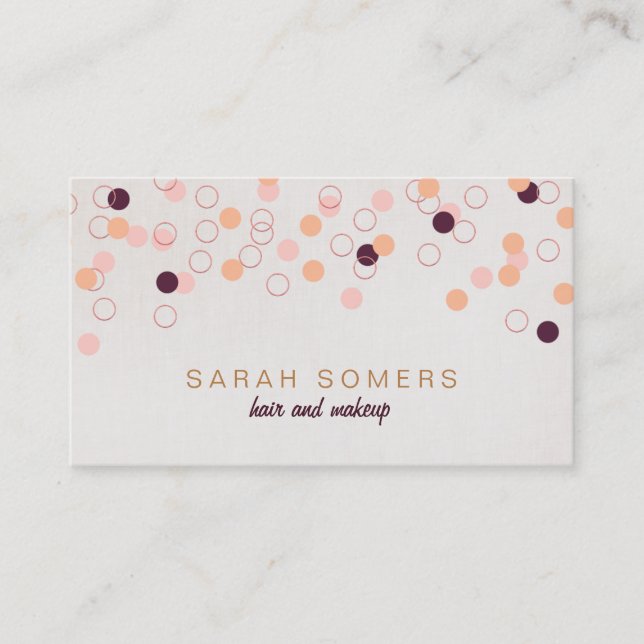 ColorfulFun  Confetti Event Makeup Artist Salon Business Card (Front)